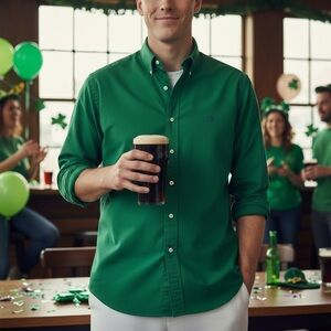 Ralph Lauren Blake Men's Kelly Green Shirt Large St Patrick's Day Christmas